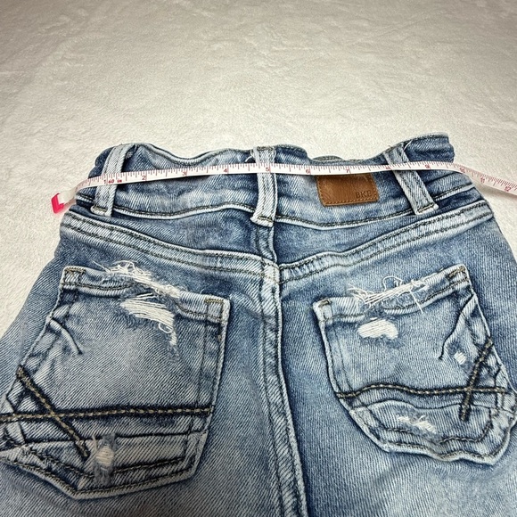 BKE Blue Distressed Jean Shorts with Elastic Adjustable Waistband - Picture 11 of 11